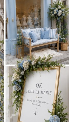 Comptoir et miroir du showroom Emma Rose