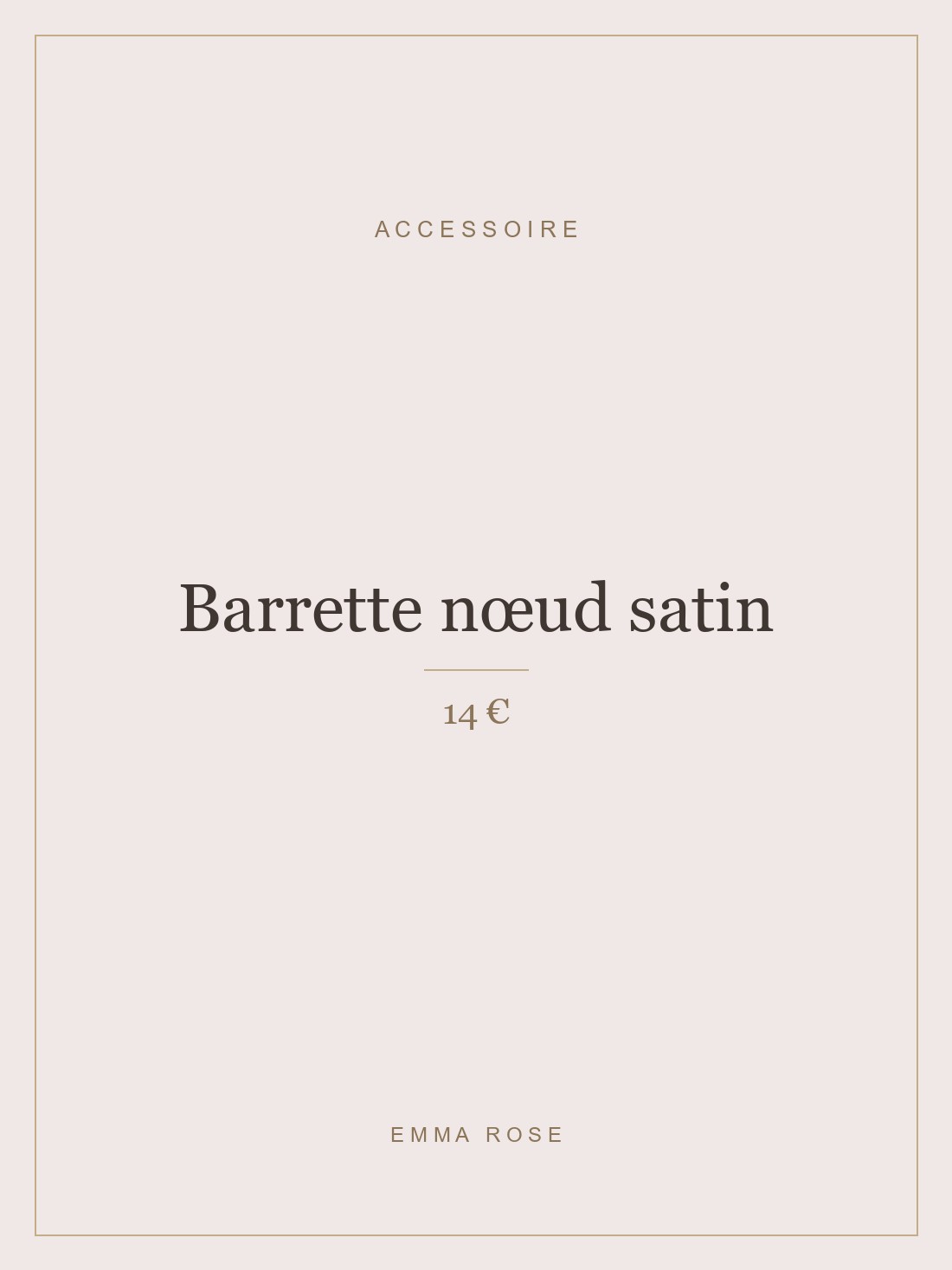Barrette nœud satin