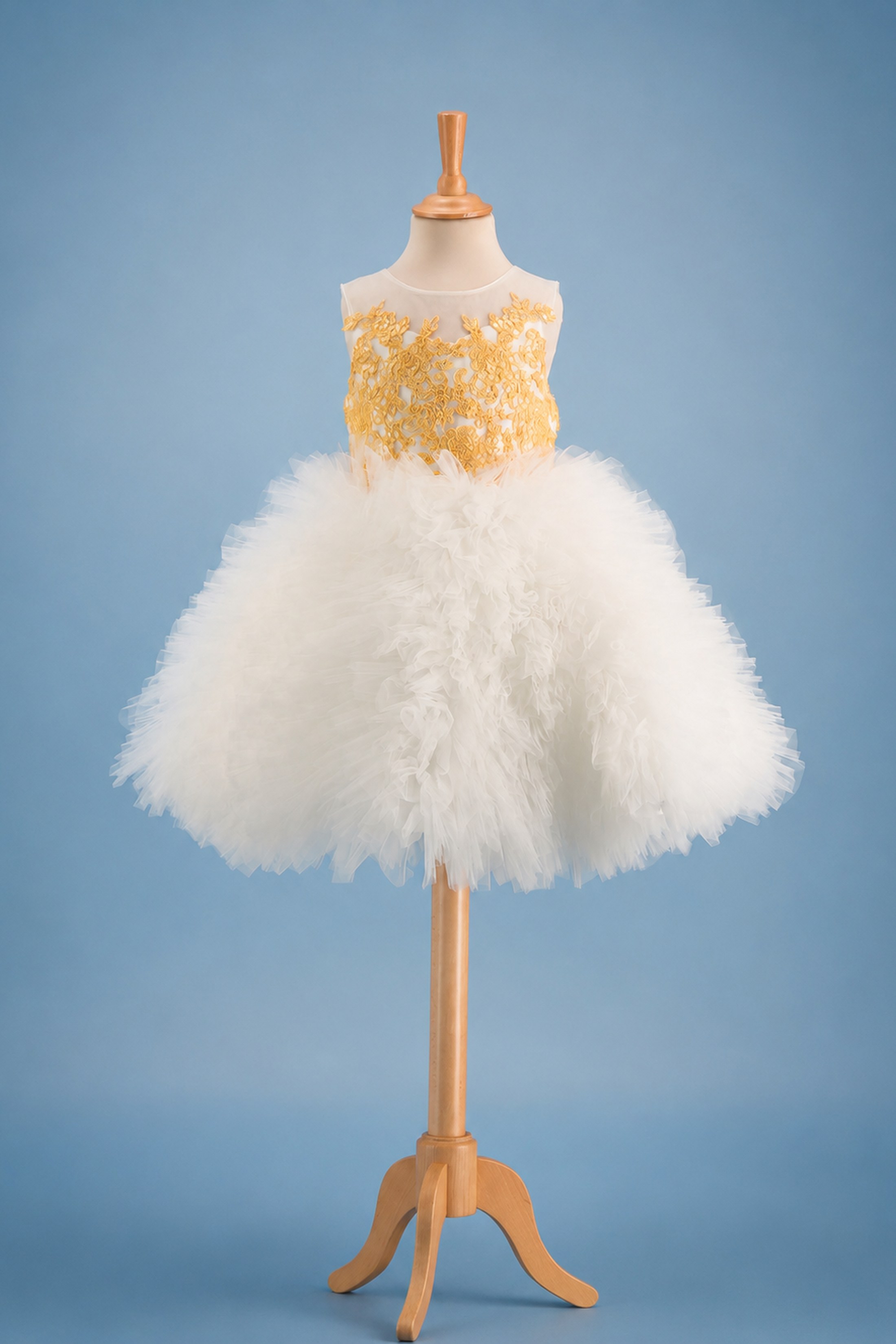 Robe Aurore - Tulle & dentelle dorée | Ivoire