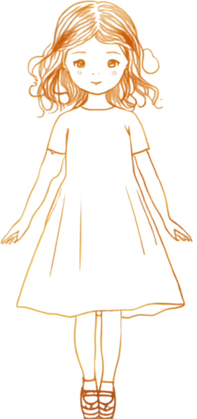 Silhouette d'une petite fille en robe
